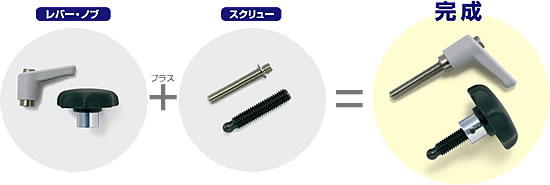 レバー・ノブ ねじ組み合わせサービス | NBK【鍋屋バイテック会社】